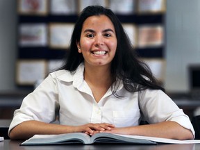 Jomanah Chahrour, a Syrian refugee and now student at Catholic Central High School, has been awarded a $80,000 Schulich Leader Scholarship which will help her continue studies at McMaster University in the fall.