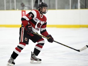 Newly signed Windsor Spitfires defenceman Thomas Stevenson is seen in action in 2015 with the Ottawa Jr. 67's minor midgets.  Photo by Aaron Bell/OHL Images