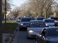 In this photo taken Nov. 18, 2016, traffic begins to back up during rush hour traffic on Dominion Boulevard at Northwood Street.