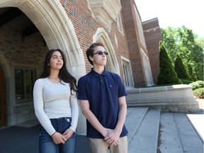 Kennedy Collegiate students Sara Mehaidli and Michael Moore speak about a study completed by the GECDSB on sleep deprivation among students. The Grade 9 students discussed  the reasons why students are getting less sleep.