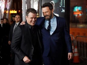 FILE - In this Jan. 9, 2017 file photo, Ben Affleck, right, and Matt Damon appear at the &ampquot;Live by Night,&ampquot; premiere in Los Angeles. Showtime says Oscar-winning filmmakers Ben Affleck and Matt Damon are re-teaming off-screen for a new one-hour drama pilot. The prospective new series, ‚ÄúCity on a Hill,‚Äù is based on an idea by Affleck and Damon, and focuses on Boston in the early 1990s. (Photo by Chris Pizzello/Invision/AP, FIle)