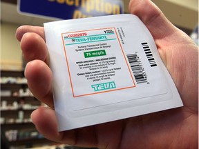 A legitimate fentanyl patch is shown in this file photo from a Windsor pharmacy.