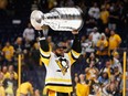 Trevor Daley celebrates after the Pittsburgh Penguins defeated the Nashville Predators 2-0 in game six to win the Stanley Cup on June 11, 2017.