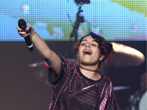 Canadian recording artist Alessia Cara gives the audience a chance to sing one of her songs during a soldout concert at The Colosseum at Caesars Windsor Sunday evening.