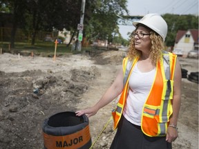 City engineer Tiffany Pocock, project facilitator for the Sandwich roundabout, is pictured Friday, July 21, 2017, after artifacts, believed to be Indigenous, were found during construction of the roundabout.