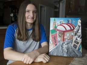 Emma McConnell's Ontario Discovered is one of 10 pieces of art made into banners displayed at Queen's Park.