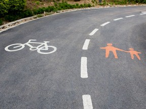 Bicycle and pedestrian paths are shown side-by-side in this file photo