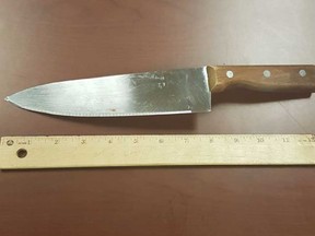 A photo of the knife carried by an unstable man in downtown Windsor during the early morning hours of July 23, 2017.
