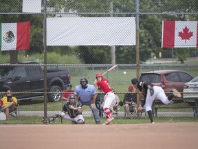 A game between Mexican team Tec NM and the Leamington Midgets takes place at the Mex-Can International Baseball Tournament at the Kinsmen Baseball Diamond 7 in Leamington, Sunday, July 23, 2017.  The tournament took place Friday, Saturday, and Sunday.