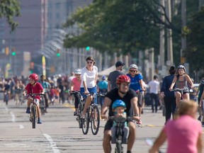 A scene from University Avenue during the Open Streets Windsor event on Sept. 18, 2016.