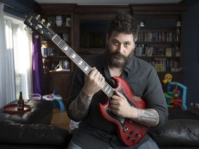 Al Yeti Bones, lead singer and guitarist for the rock group Gypsy Chief Goliath, is pictured July 3, 2017, at his east Windsor home.