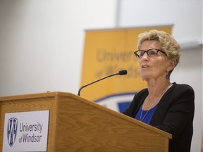 Premier Kathleen Wynne gives a talk at the Toldo Health Education and Learning Centre, where Wynne held the first of several stops on her visit to Windsor on July 28, 2017.