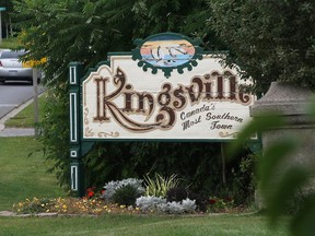 Town of Kingsville sign shown in this 2015 file photo.