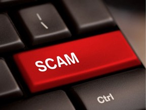 Scam computer key file photo. Windsor police are warning people to be vigilant about romance and family-related scams.