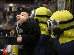 Minions and Gru, from the 'Despicable Me' movie franchise, entertain visitors during Windsor ComiCon at Caesars Windsor, Saturday, August 12, 2017.
