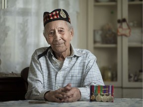 Everett Ross Maracle, 94, possibly last surviving member of the Essex Scottish Regiment involved on the raid of Dieppe, is pictured at his home in Redford, Michigan on Aug. 18, 2017.
