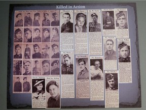 This page from the Dieppe exhibit at the Chimczuk Museum in Windsor shows newspaper clippings of this Essex Scottish soldiers killed in the August 1942 raid.
