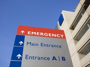 Emergency sign outside hospital. Photo by Getty Images.