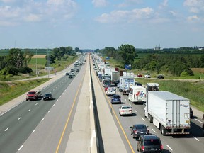 Highway 401 near Woodstock is shown in this July 2017 file photo.