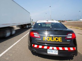 An OPP cruiser on the QEW on July 7, 2016.