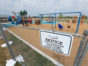 The playground at the Vollmer Complex has been closed in LaSalle, Ontario on August 3, 2017.