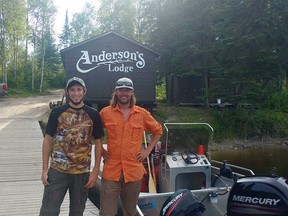 Fishing guides Brendan MacKenzie, 20, of Windsor, and Matt Smith, 23, of East St. Paul, Manitoba, are shown at Anderson's Lodge in Sioux Lookout, Ontario, in 2017.