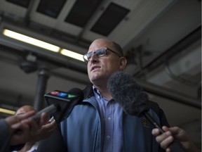 Mayor Drew Dilkens gives an update on the torrential rainfall while at Windsor Fire and Rescue headquarters on Aug. 29, 2017.