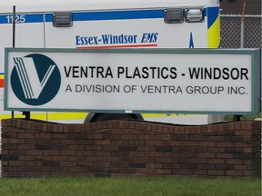 File photo of the sign outside the Ventra Plastics plant in Windsor.