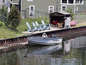 Shoreline on Little River looking north from Wyandotte Street East June 1, 2017.