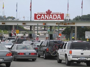 A U.S.-Canada border crossing.