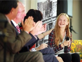 Amber Buston-White, 14, receives generous applause after speaking publicly about her life-changing participation in a United Way/Centraide Windsor-Essex County program during this year's campaign kickoff luncheon at the Caboto Club, Sept. 15, 2017.