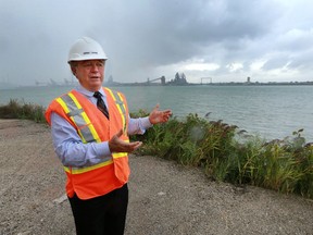 (file) WDBA President Michael Cautillo is shown at the Canadian point of entry location where the Gordie Howe International Bridge will cross over into Detroit.