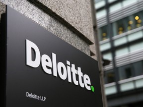 A Deloitte sign.