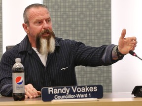 Essex town councillor Randy Voakes is shown during a council meeting on Sept. 5, 2017. After an investigation, integrity commissioner Robert Swayze concluded Voakes was guilty of “aggressive and bullying” behaviour during meetings.