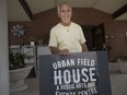 Jim Ghanam is pictured outside the Urban Field House, the former St. William Church in Emeryville, on Sept. 21, 2017.