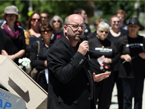 Jeff Noonan speaks during a rally on June 3, 2013, at the University of Windsor.