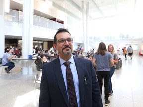 Principal Kyle Berard is all smiles as the new Leamington District Secondary School opened for the 2017-18 school year on Sept. 5, 2017 in Leamington.