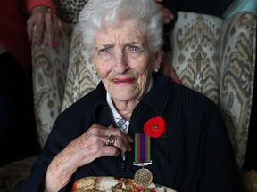 Ninety-three-year-old Barbara Bolter, who served with the Women Royal Naval Service during the Second World War, was presented with a Quilts of Valour  Thursday at the St. Clair Beach retirement home. Bolter was stationed with the WRNS in Halifax from 1942 to 1945.