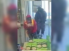 A security camera image of two males who robbed a Shoppers Drug Mart in the 500 block of Tecumseh Road East in Windsor on Sept. 16, 2017.