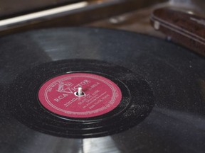 An RCA Victor gramophone record is shown at the Emile Berliner museum in Montreal on Aug. 16, 2017.