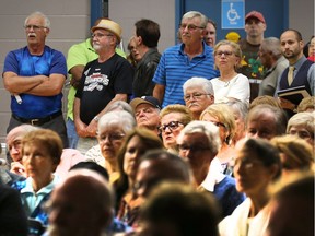 A large crowd attended the ward 1 public meeting on Tuesday, Sept. 12, 2017 at the South Windsor arena.