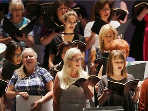 Members of the Windsor Symphony Orchestra chorus rehearse Beethoven's Symphony No. 9 on Sept. 20, 2017.
