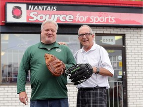 Mike Morencie, left, and his business partners have purchased Nantais Source for Sports from owner Tom Jones, right. For decades Nantais Sports was the “go-to” location for area athletes and one of Windsor's oldest continuously operated sporting goods stores.