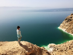 Looking out on the Dead Sea.