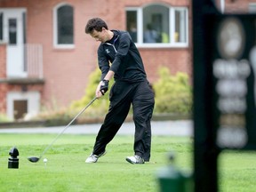 Lajeunesse's Luc Warnock  tees off on 1st hole of Gold Nine at Kingsville Golf and Country Club during Wednesday's opening round of the OFSAA boys golf Championship  (NICK BRANCACCIO/Windsor Star)
Nick Brancaccio, NIck Brancaccio