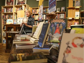 BookFest Windsor's Sarah Jarvis prepares to announce highlights for BookFest Windsor happening Oct. 20-22 at Capitol Theatre during a media event held at Biblioasis on Wyandotte Street East in Windsor.