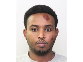 This undated photo provided by the Edmonton Police shows Abdulahi Hasan Sharif. U.S. Immigration and Customs Enforcement said on Oct. 3, 2017, that Sharif, a Somali refugee charged with ramming his car into a Canadian policeman, stabbing him and then injuring four people while leading officers on a high-speed chase,  was ordered deported from the U.S. in 2011.