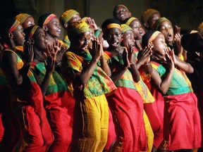 The African Children's Choir performing at Windsor's Ciociaro Club in October 2008.