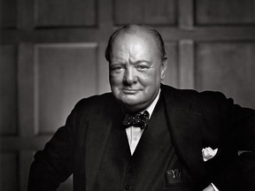 Undated handout photo of Winston Churchill by Yosuf Karsh. This outtake during Karshís session with Churchill clearly lacked the drama of the photo that was ultimately selected.