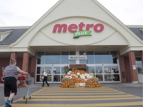 A Metro supermarket is seen Sept. 27, 2017, in Ste. Marthe-sur-le-Lac, Que.